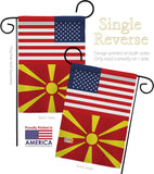 Macedonia US Friendship - Nationality Flags of the World Vertical Impressions Decorative Flags HG140439 Made In USA