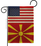 Macedonia US Friendship - Nationality Flags of the World Vertical Impressions Decorative Flags HG140439 Made In USA