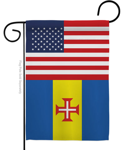 Madeira US Friendship - Nationality Flags of the World Vertical Impressions Decorative Flags HG140441 Made In USA