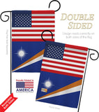 Marshall Islands US Friendship - Nationality Flags of the World Vertical Impressions Decorative Flags HG140447 Made In USA