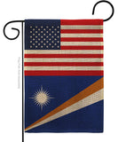 Marshall Islands US Friendship - Nationality Flags of the World Vertical Impressions Decorative Flags HG140447 Made In USA