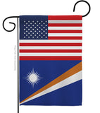 Marshall Islands US Friendship - Nationality Flags of the World Vertical Impressions Decorative Flags HG140447 Made In USA