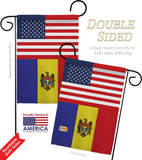 Moldova US Friendship - Nationality Flags of the World Vertical Impressions Decorative Flags HG140453 Made In USA