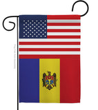 Moldova US Friendship - Nationality Flags of the World Vertical Impressions Decorative Flags HG140453 Made In USA