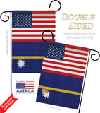 Nauru US Friendship - Nationality Flags of the World Vertical Impressions Decorative Flags HG140460 Made In USA