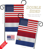 Netherlands US Friendship - Nationality Flags of the World Vertical Impressions Decorative Flags HG140463 Made In USA