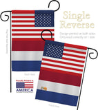 Netherlands US Friendship - Nationality Flags of the World Vertical Impressions Decorative Flags HG140463 Made In USA