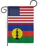 New Caledonia US Friendship - Nationality Flags of the World Vertical Impressions Decorative Flags HG140464 Made In USA