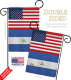 Nicaragua US Friendship - Nationality Flags of the World Vertical Impressions Decorative Flags HG140466 Made In USA