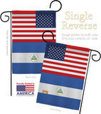 Nicaragua US Friendship - Nationality Flags of the World Vertical Impressions Decorative Flags HG140466 Made In USA