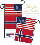 Norway US Friendship - Nationality Flags of the World Vertical Impressions Decorative Flags HG140471 Made In USA