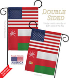 Oman US Friendship - Nationality Flags of the World Vertical Impressions Decorative Flags HG140474 Made In USA