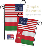 Oman US Friendship - Nationality Flags of the World Vertical Impressions Decorative Flags HG140474 Made In USA