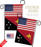 Papua New Guinea US Friendship - Nationality Flags of the World Vertical Impressions Decorative Flags HG140480 Made In USA