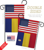 Romania US Friendship - Nationality Flags of the World Vertical Impressions Decorative Flags HG140491 Made In USA