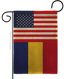 Romania US Friendship - Nationality Flags of the World Vertical Impressions Decorative Flags HG140491 Made In USA