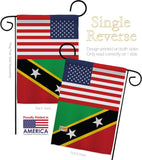 Saint Kitts & Nevis US Friendship - Nationality Flags of the World Vertical Impressions Decorative Flags HG140495 Made In USA