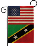 Saint Kitts & Nevis US Friendship - Nationality Flags of the World Vertical Impressions Decorative Flags HG140495 Made In USA