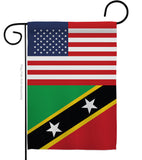 Saint Kitts & Nevis US Friendship - Nationality Flags of the World Vertical Impressions Decorative Flags HG140495 Made In USA