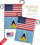 Saint Lucia US Friendship - Nationality Flags of the World Vertical Impressions Decorative Flags HG140496 Made In USA