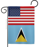 Saint Lucia US Friendship - Nationality Flags of the World Vertical Impressions Decorative Flags HG140496 Made In USA