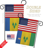 Saint Vincent US Friendship - Nationality Flags of the World Vertical Impressions Decorative Flags HG140497 Made In USA