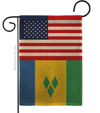 Saint Vincent US Friendship - Nationality Flags of the World Vertical Impressions Decorative Flags HG140497 Made In USA