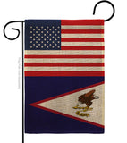 Samoa - American US Friendship - Nationality Flags of the World Vertical Impressions Decorative Flags HG140498 Made In USA