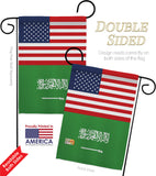 Saudi Arabia US Friendship - Nationality Flags of the World Vertical Impressions Decorative Flags HG140639 Made In USA