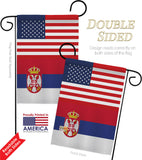 Serbia US Friendship - Nationality Flags of the World Vertical Impressions Decorative Flags HG140643 Made In USA