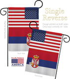 Serbia US Friendship - Nationality Flags of the World Vertical Impressions Decorative Flags HG140643 Made In USA