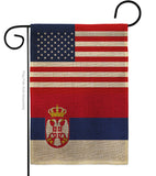 Serbia US Friendship - Nationality Flags of the World Vertical Impressions Decorative Flags HG140643 Made In USA