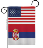 Serbia US Friendship - Nationality Flags of the World Vertical Impressions Decorative Flags HG140643 Made In USA