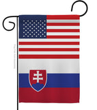 Slovakia US Friendship - Nationality Flags of the World Vertical Impressions Decorative Flags HG140647 Made In USA