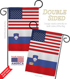 Slovenia US Friendship - Nationality Flags of the World Vertical Impressions Decorative Flags HG140648 Made In USA