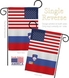 Slovenia US Friendship - Nationality Flags of the World Vertical Impressions Decorative Flags HG140648 Made In USA