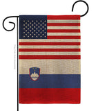 Slovenia US Friendship - Nationality Flags of the World Vertical Impressions Decorative Flags HG140648 Made In USA