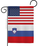 Slovenia US Friendship - Nationality Flags of the World Vertical Impressions Decorative Flags HG140648 Made In USA