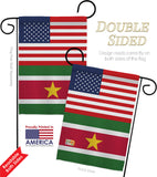 Suriname US Friendship - Nationality Flags of the World Vertical Impressions Decorative Flags HG140656 Made In USA