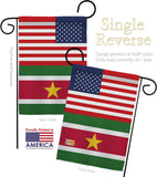 Suriname US Friendship - Nationality Flags of the World Vertical Impressions Decorative Flags HG140656 Made In USA