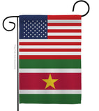 Suriname US Friendship - Nationality Flags of the World Vertical Impressions Decorative Flags HG140656 Made In USA