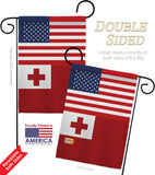 Tonga US Friendship - Nationality Flags of the World Vertical Impressions Decorative Flags HG140668 Made In USA
