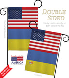 Ukraine US Friendship - Nationality Flags of the World Vertical Impressions Decorative Flags HG140676 Made In USA