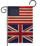 United Kingdom US Friendship - Nationality Flags of the World Vertical Impressions Decorative Flags HG140678 Made In USA