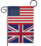 United Kingdom US Friendship - Nationality Flags of the World Vertical Impressions Decorative Flags HG140678 Made In USA