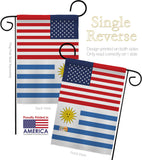 Uruguay US Friendship - Nationality Flags of the World Vertical Impressions Decorative Flags HG140680 Made In USA