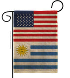 Uruguay US Friendship - Nationality Flags of the World Vertical Impressions Decorative Flags HG140680 Made In USA