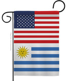 Uruguay US Friendship - Nationality Flags of the World Vertical Impressions Decorative Flags HG140680 Made In USA