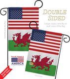 Wales US Friendship - Nationality Flags of the World Vertical Impressions Decorative Flags HG140691 Made In USA