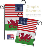 Wales US Friendship - Nationality Flags of the World Vertical Impressions Decorative Flags HG140691 Made In USA